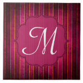 Carreaux d'affichage Monogramme moderne Raspberry (Devant)