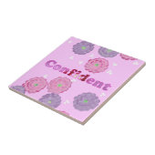 Carreaux d'affirmation rose floral confiants (Côté)
