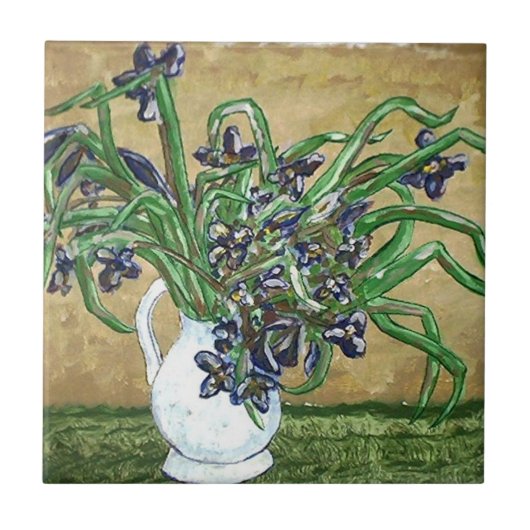 Carreaux d'art Abstraits, Fleurs sur table (Devant)