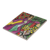 Carreaux d'art Abstraits, Nancy avec fleurs (Côté)