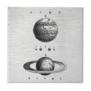 Carreaux d'art de planètes d'astronomie vintage en