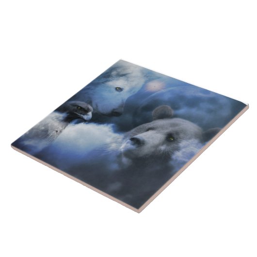 Carreaux d'art Ours, Aigle et Loup (Côté)