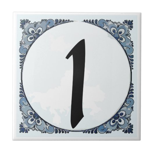 Carreaux de bordure bleus, numéros de maison, numé (Devant)