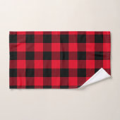 Carreaux de Buffalo Chevron Rouge et Noir Moderne (Serviette à main)