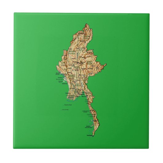Carreaux de carte du Myanmar (Devant)