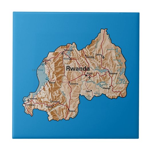 Carreaux de carte du Rwanda (Devant)