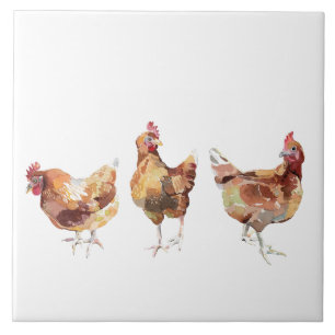 Carreaux de céramique - 3 poules cuisine française