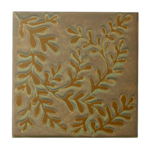 Carreaux de céramique à feuilles brunes