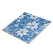 Carreaux de céramique à fleurs blanches (Côté)