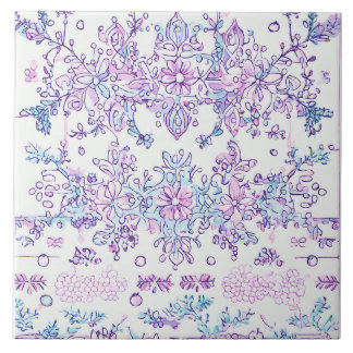 Carreaux de céramique à fleurs roses