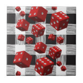 Carreaux de céramique blanc et noir Plaid Red Dice (Devant)