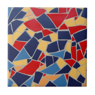 Carreaux de céramique bleu et rouge de la marine