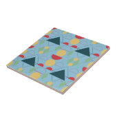 Carreaux de céramique bleu géométrique du milieu d (Côté)