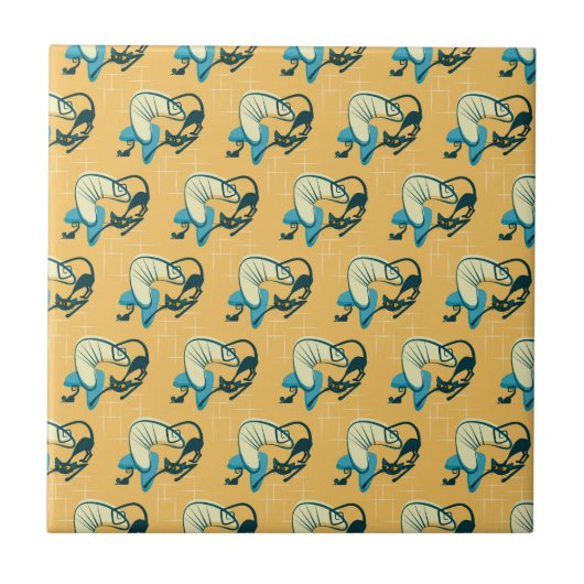 Carreaux de céramique chat atomique du milieu du s (Devant)
