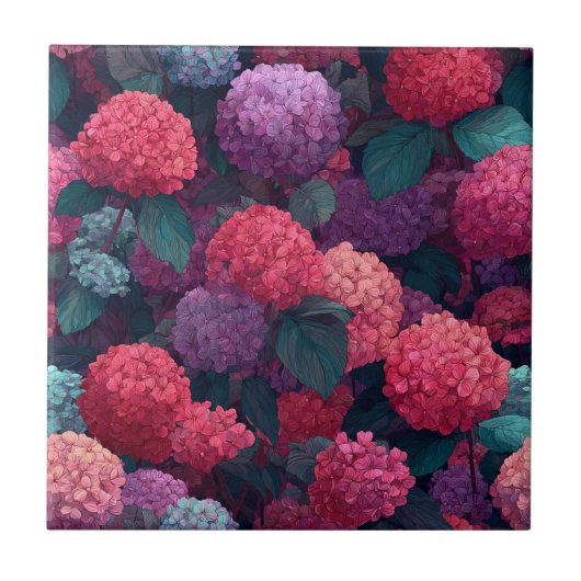Carreaux De Céramique Chic Hydrangeas Pour Décor M (Devant)