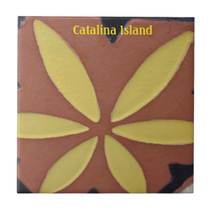 CARREAUX DE CÉRAMIQUE DE L'ÎLE CATALINA FLEUR CATA