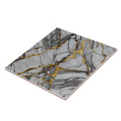 Carreaux de céramique en marbre d'or et gris (Côté)