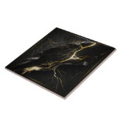 Carreaux de céramique en marbre noir et or (Côté)