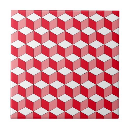Carreaux de céramique Motif géométrique rouge mono (Devant)