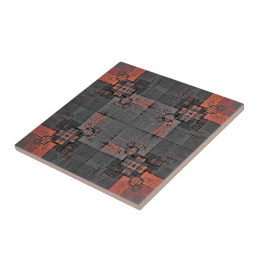 Carreaux de céramique orange et gris (Côté)
