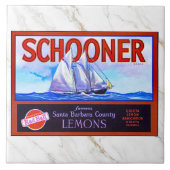 CARREAUX DE CÉRAMIQUE - "Schooner" Citrons - Étiqu (Devant)