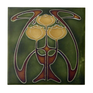 Carreaux de céramique - Tulipes Art nouveau Reprod