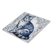 Carreaux de chat en Indigo Rustique bleu complexe  (Côté)