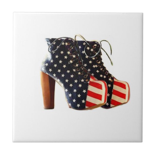 Carreaux de chaussures American Flag Plateforme (Devant)