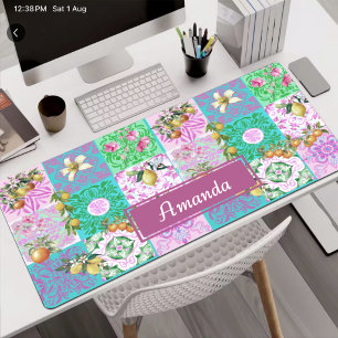 Carreaux de Citron Sicilien Floral Collage Rose Ch