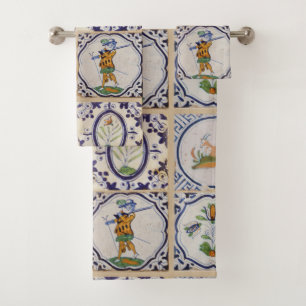 Carreaux de Delft hollandais vintage 17e siècle ar