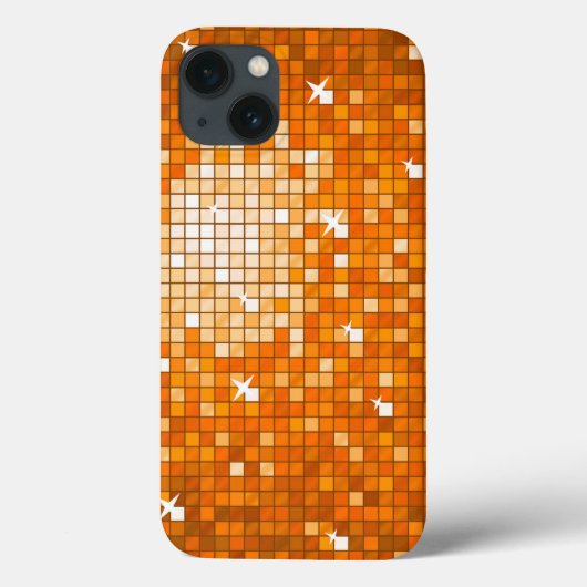Carreaux de disco coque iphone d'impression orange (Verso)