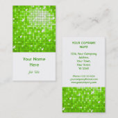 Carreaux de Disco Vert carte de visite blanc portr (Devant / Derrière)