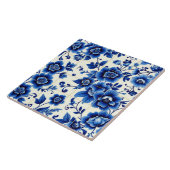 carreaux de fleurs bleues intemporelles (Côté)