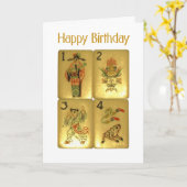 Carreaux de fleurs carte d'anniversaire (Fleur jaune)