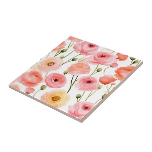 Carreaux de fleurs de pavot (Côté)