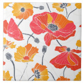 Carreaux de fleurs de pavot (Devant)