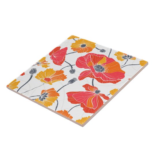 Carreaux de fleurs de pavot (Côté)