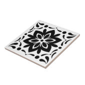 Carreaux de fleurs noir et blanc (Côté)