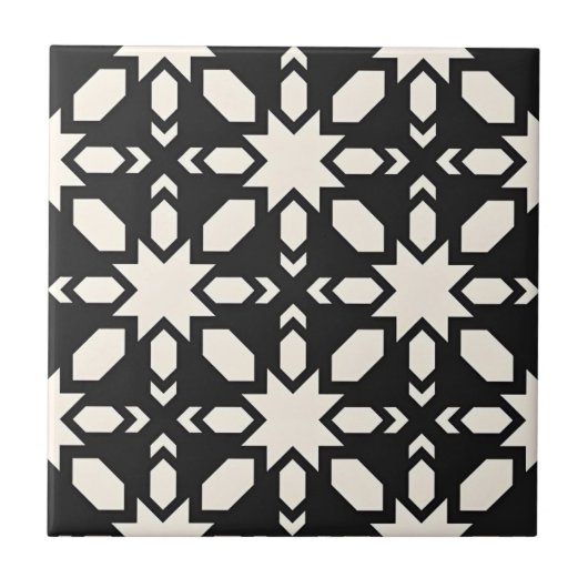 carreaux de forme noir et blanc gris étoile (Devant)