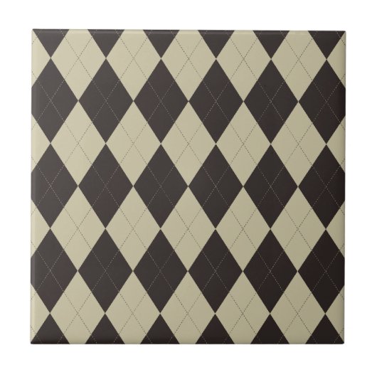 Carreaux de Jacquard crème et chocolat (Devant)