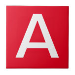 Carreaux de lettre - Blanc sur rouge<br><div class="desc">Carreaux en céramique.  Carreaux de lettres coques supérieurs ou inférieurs.  Vous customisez avec la ou les lettres dont vous avez besoin pour votre panneau en céramique ou en mosaïque.  Lettres pour les signes,  numéros de maison</div>