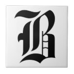 Carreaux de lettre gothique<br><div class="desc">Tuile de lettre gothique. Noir sur blanc. Signes de lettre personnalisés</div>