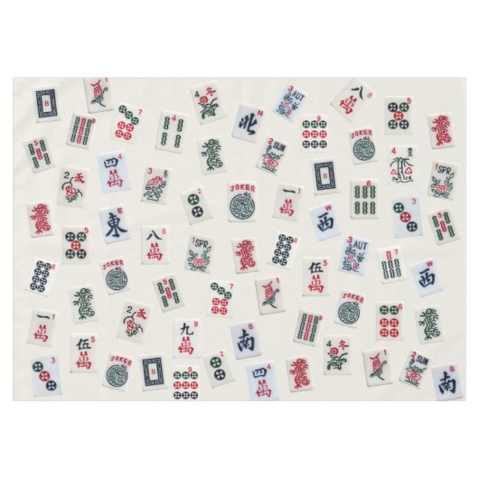 Carreaux de Mahjong sur badge pastel Nappe (Devant (Horizontal))