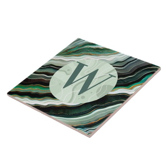 Carreaux de marbre vert clair (Côté)