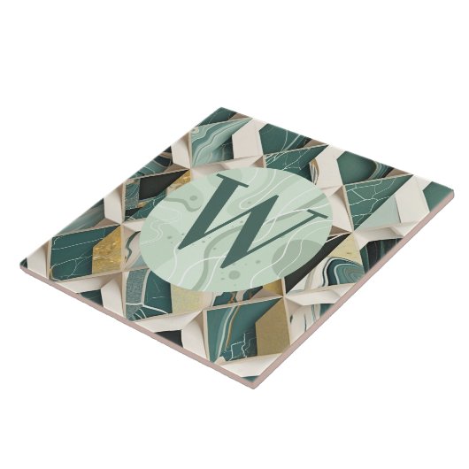 Carreaux de marbre vert clair (Côté)