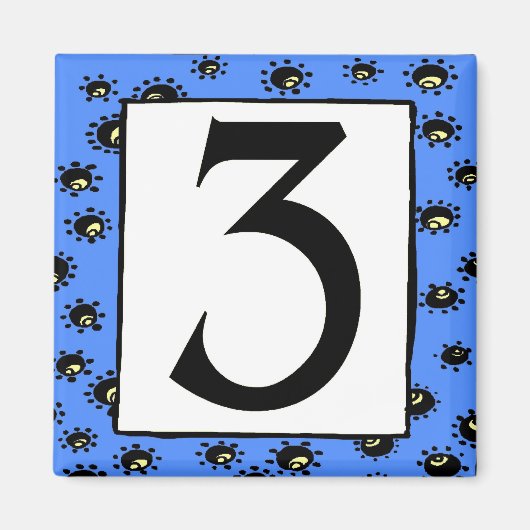 Carreaux de métro Trois sur Magnet (Devant)