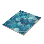 Carreaux de mosaïque bleu océan – Polygone irrégul (Côté)