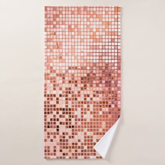 Carreaux de mosaïque carré rose rosé (Serviette de bain)