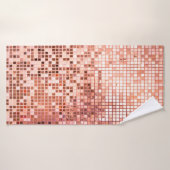 Carreaux de mosaïque carré rose rosé (Serviette de bain)