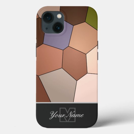 Carreaux de mosaïque colorés avec Monogram! Coque (Verso)
